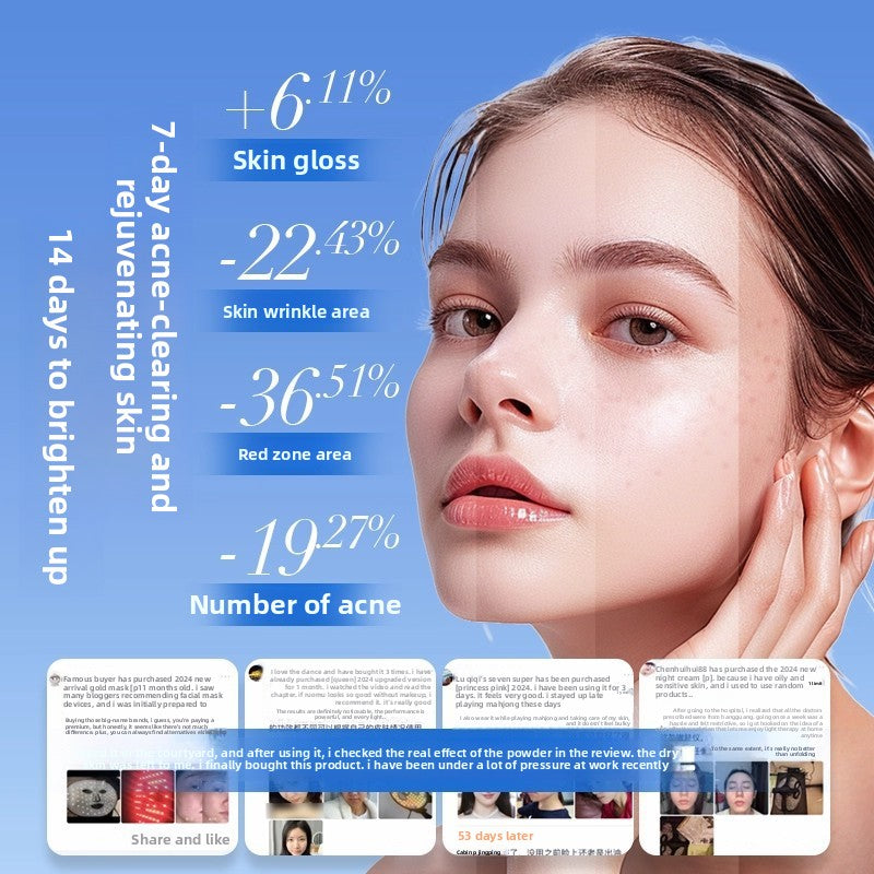 LED Phototherapy Facial Mask Skin Rejuvenation Device
